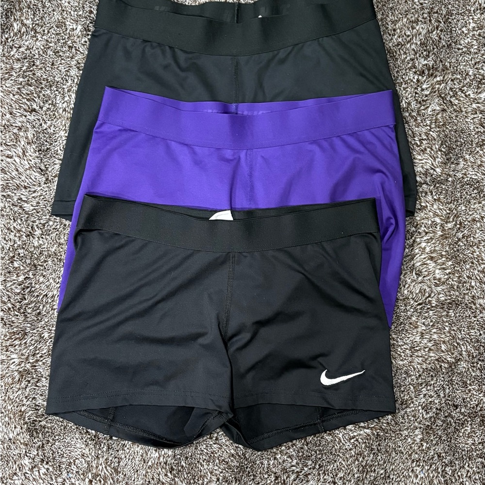 Nike Women's Athletic Shorts in Black and Purple